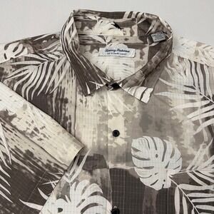Tommy‎ Bahama Mens XXL Bahama Coast Tropical Palm Leaf Print Short Sleeve Shirt